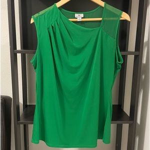 Worthington Blouse Sheer shoulder/upper back Green Size XL
